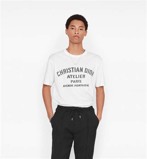Christian Dior Atelier T Shirt Relaxed Fit White Cotton Jersey Dior
