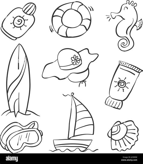 Hand Draw Of Summer Object Doodles Vector Art Stock Vector Image And Art
