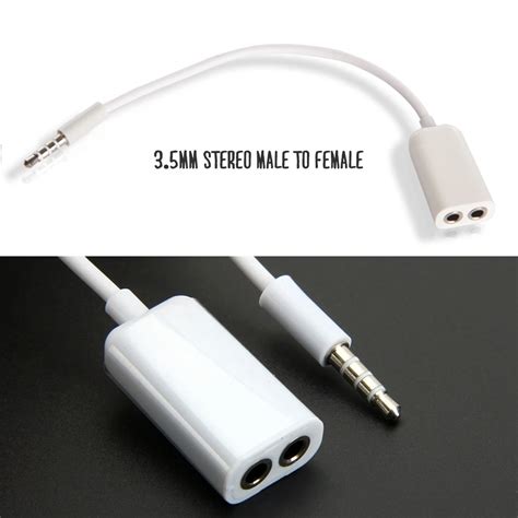35mm Jack Aux Audio Cable Headphone Splitter 1 Male To 2 Female For