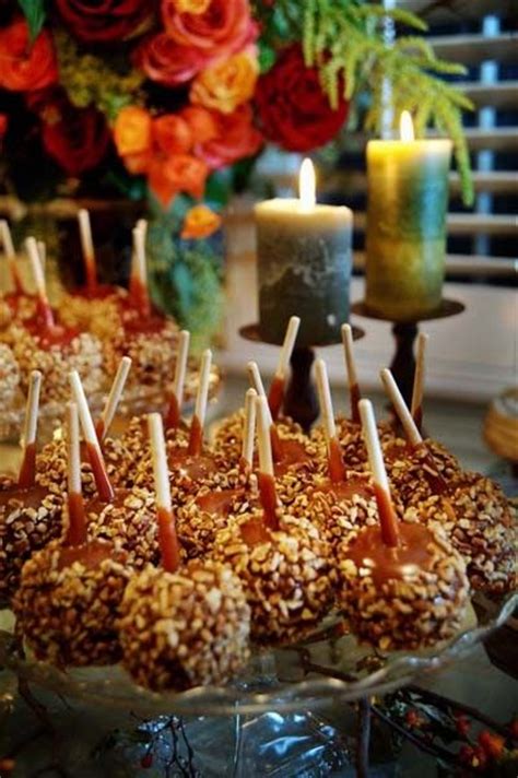Caramel Apples Wedding Desserts Table Candle Wedding