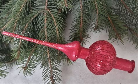 Vintage Christmas Glass Tree Topper 12 Inches Tree Topper Etsy Uk