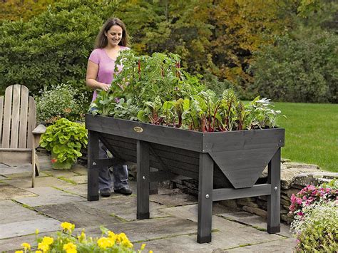 Vegtrug Gardeners Supply Company Raised Planter Box Elevated Wood Raised Garden Beds For
