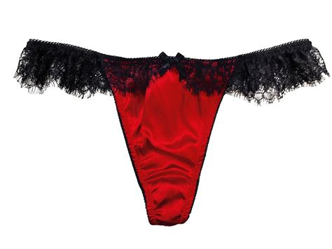 red silk panties with lace frill etsy