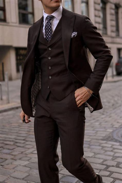 This Is A Brown Three Piece Wedding Suit Which Makes The Perfect Groom