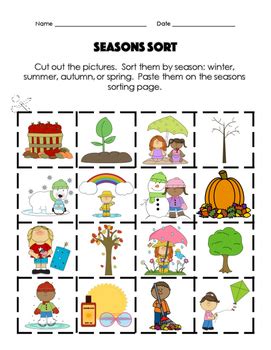 Seasons Sort And Drawing Writing Activities By A Teachable Heart