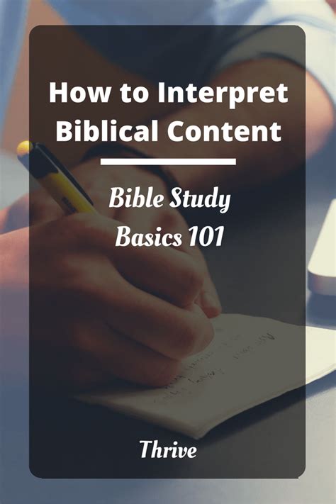 How To Interpret Biblical Content Bible Study Basics 101 Bible