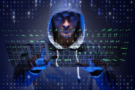 The Young Hacker In Cyber Security Concept Stock Image Image Of
