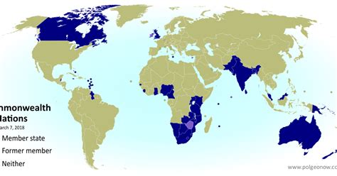 What Are The Commonwealth Countries Map Of The Commonwealth Of Nations