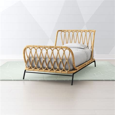The maple bed frame, which accepts a box spring, is built in the usa. Rattan Kids Bed | Crate and Barrel