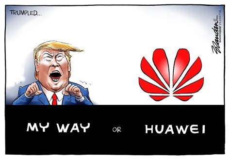 Cartoon Huawei Trumpled