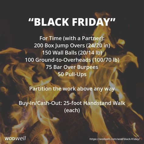 Black Friday Workout Post Thanksgiving Holiday Benchmark Wod