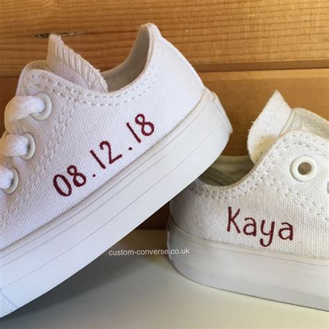 Personalised Low Tops Hand Painted With A Name And Date Personalized