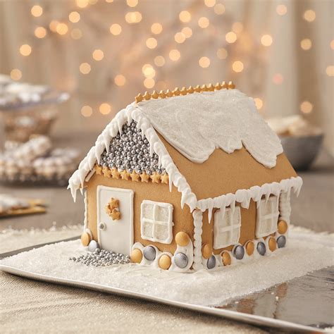 Silver And Gold Shimmering Stars And Sparklethis Gingerbread House