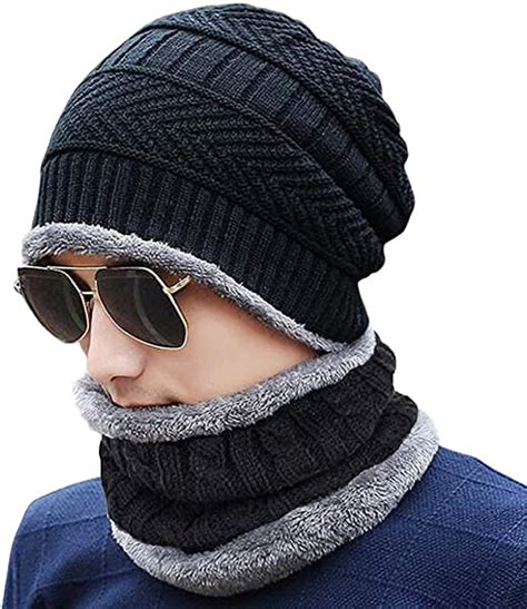 Buy Girlish Look Winter Beanie Cap Hat And Neck Warmer Scarf For Winters