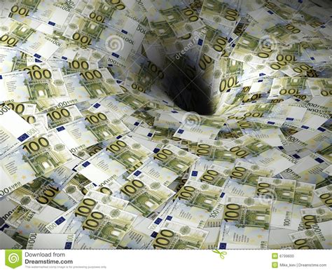 Euro Money Flow In Black Hole Stock Photo Image Of Collapse Business