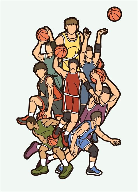 Basketball Sport Players Cartoon Graphic 2513540 Vector Art At Vecteezy