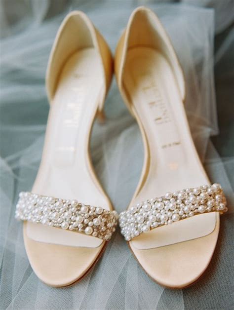 Bhldn Vintage Low Heel Bridal Shoes With Pearls Emmalovesweddings
