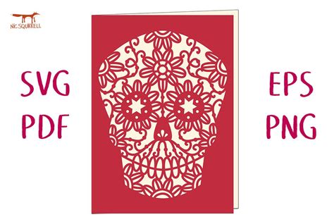 Mexican Day Of The Dead Skull Card Svg Graphic By Nic Squirrell