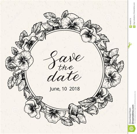 Wedding Invitation Design Template With Save The Date Text