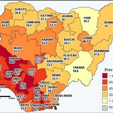 Population Density Of The Different States In Nigeria Source Of Data
