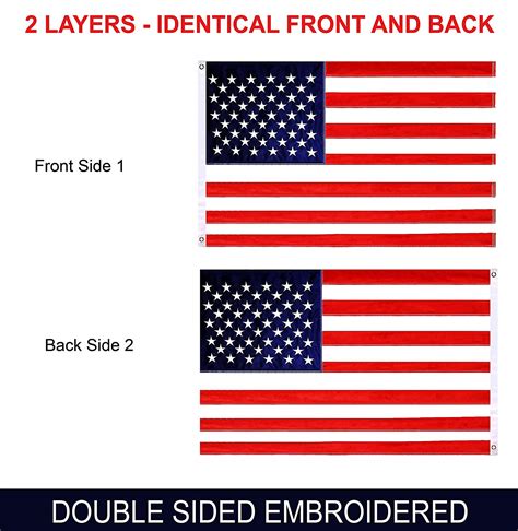 G128 American Flag Us Usa 3x5 Ft Double Sided Embroidered Stars