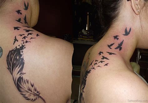60 Appealing Feather Tattoos On Neck Tattoo Designs