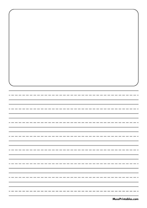 Printable Black And White Story Handwriting Paper 12