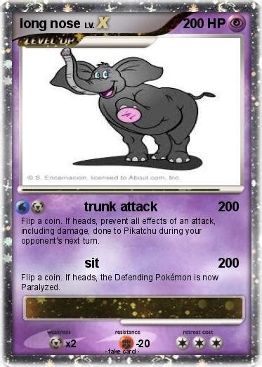 Of or relating to pigs: Pokémon long nose - trunk attack - My Pokemon Card