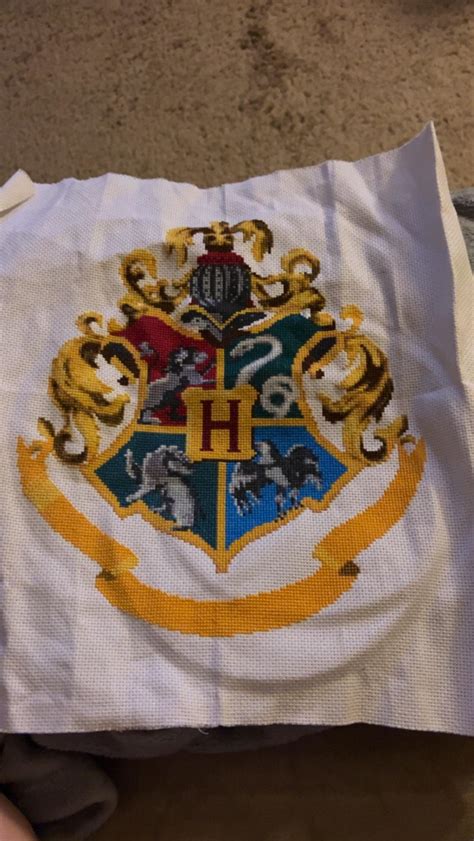 Fo Finally Finished My Hogwarts Crest Kit By Stitchering Rcrossstitch