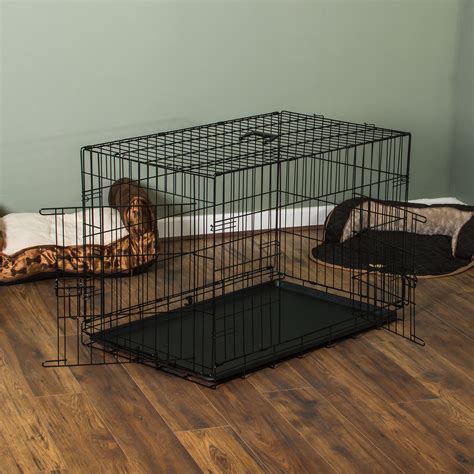 Pet Cages Metal Dog Cat Puppy Training Folding Crate Animal Transport