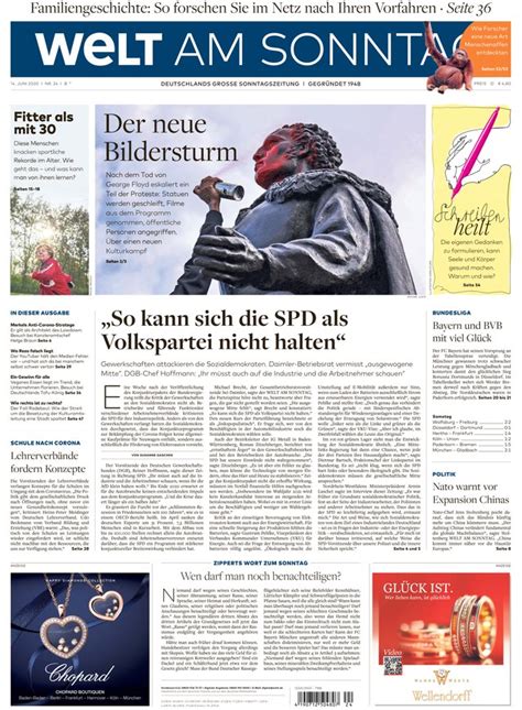 Welt Am Sonntag Vom 14062020 Als Epaper Im Ikiosk Lesen