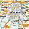 Muenchen kaart - het centrum van München kaart (Beieren, Duitsland)
