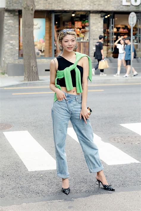August 2019 Summer Seoul Womens Street Style écheveau Street Style