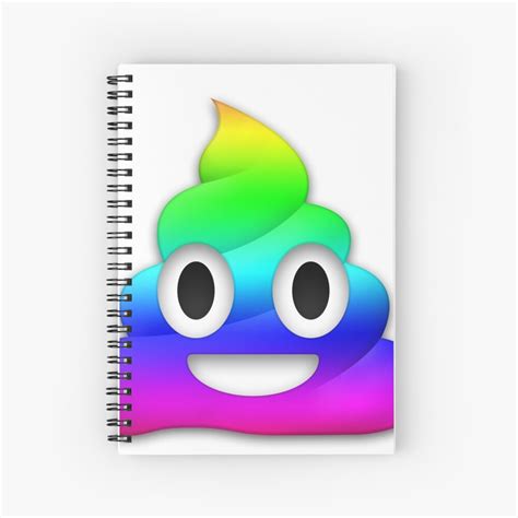 Rainbow Smiling Poop Emoji Spiral Notebook For Sale By Winkham