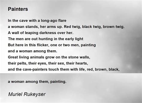 Painters Poem By Muriel Rukeyser Poem Hunter