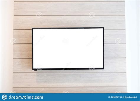 Led Tv Blank White Screen On The Wall For Design Advertising Design