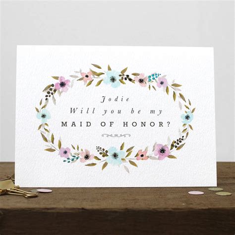 Personalised Maid Of Honor Card By Stephanie Davies