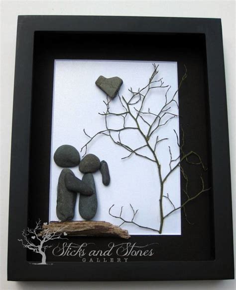 Pebble Art Couple S Gift Unique Couple S Gift Etsy Pebble Art Rock