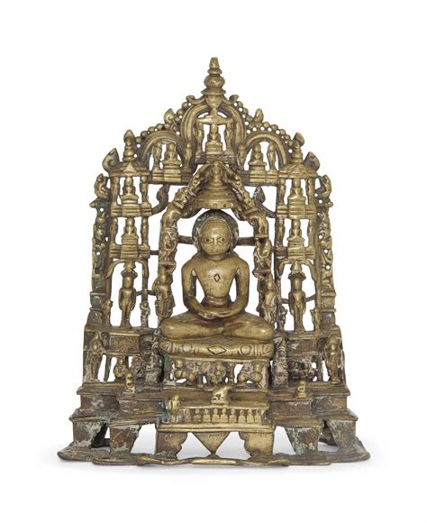 A Jain Silver Inlaid Brass Altar Western India 15th16th Century