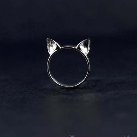 Cat Ears Ring In Silver Acessórios