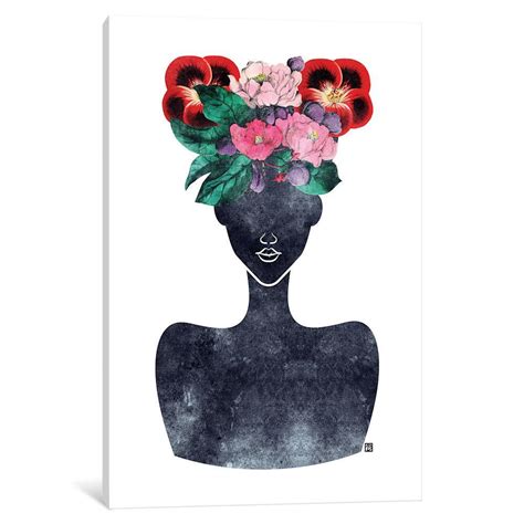 Flower Crown Silhouette Ii Canvas Print