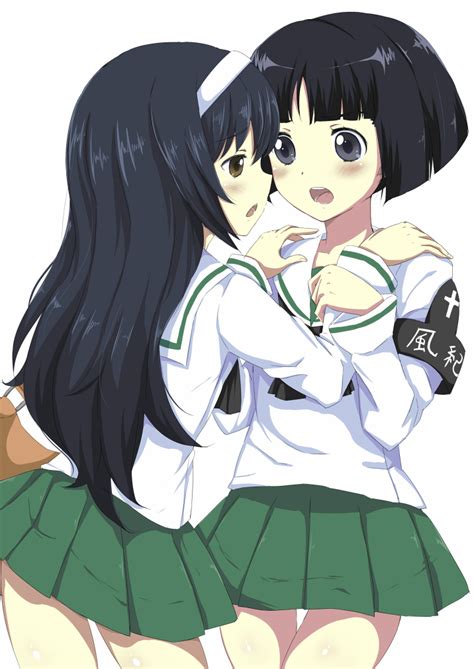 Reizei Mako And Sono Midoriko Girls Und Panzer Drawn By Rika Kakera