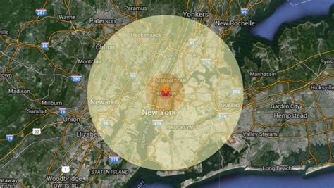 Hiroshima Blast Radius Map