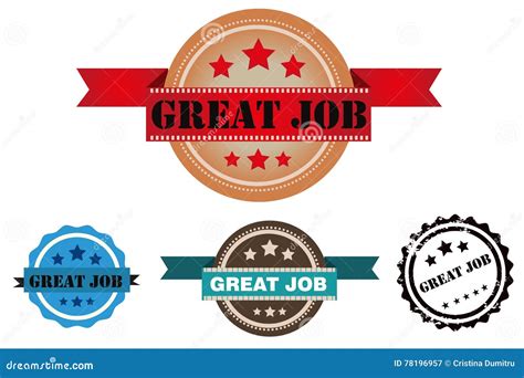 Vector Great Job Stamp Stock Vector Illustration Of Acknowledgement
