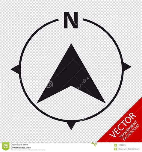 North Direction Compass Icon - Vector Graphic - Isolated On Transparent Background Stock Vector ...