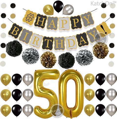 50th Birthday Decorations Balloon Banner Happy Birthday Etsy