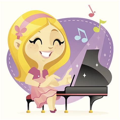 Best Girl Playing Piano Illustrations Royalty Free Vector