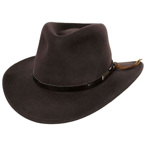 Indiana Jones Officially Licensed Wool Felt Outback Hat Brown Crushable