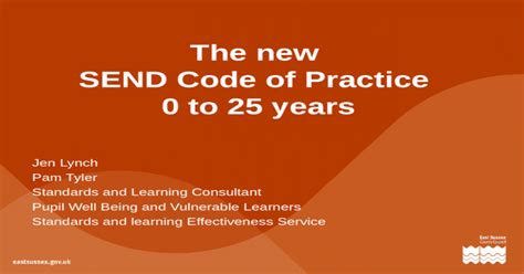 The New Send Code Of Practice 0 To 25 Years Ppt Powerpoint