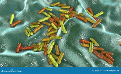 Cutibacterium Acnes Formely Propionibacterium Acnes Stock Illustration